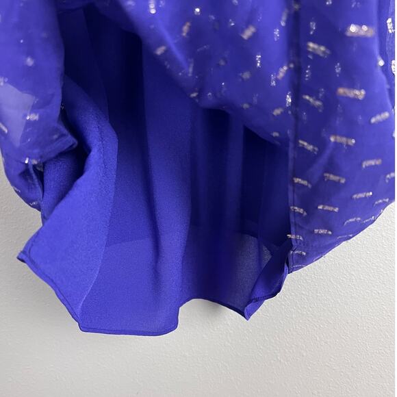 Lilly Pulitzer Women's XS Blouse Top Silk Blend Metallic Strappy Back Party Glam - Picture 4 of 10